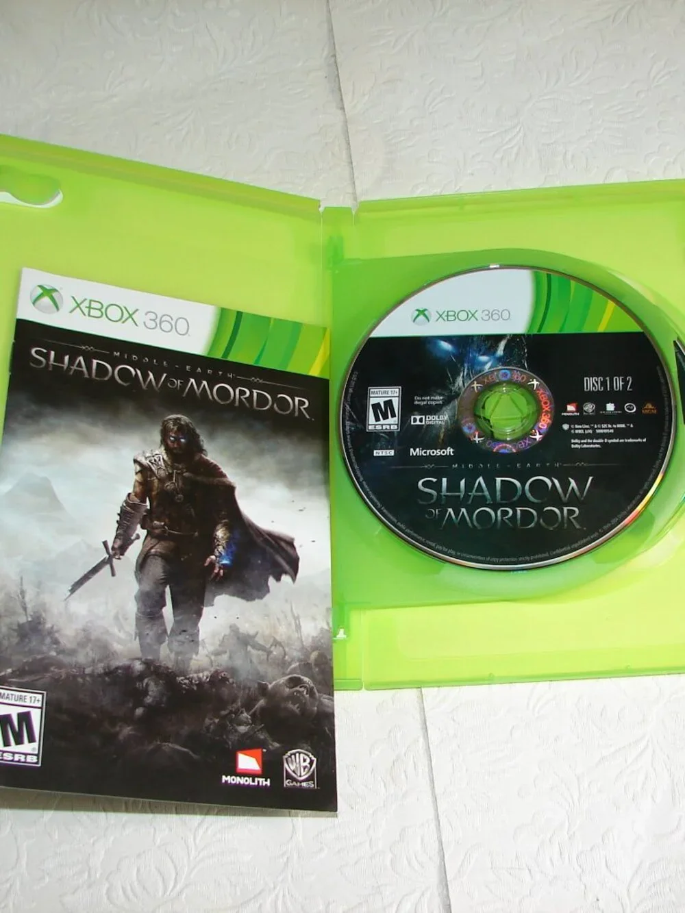 Xbox 360 Game:  MIDDLE EARTH - SHADOW OF MORDOR